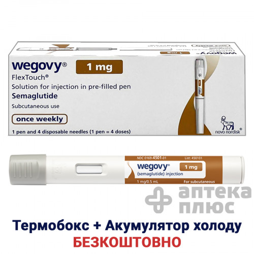 Вегови 1 мг (4 дозы) шприц-ручка с иглами НовоФайн+