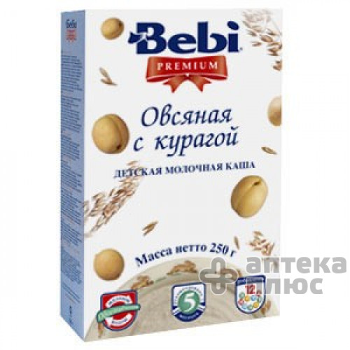 Беби Премиум Каша Молочная 250 г, овсяная с курагой