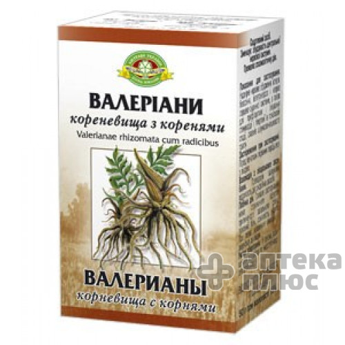 Валеріани кореневища з коренням кореневища з корінням пачка 50 г