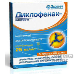 Диклофенак раствор для инъекций 2,5% ампулы 3 мл №5