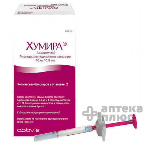 Хумира раствор для инъекций 5% шприц, в компл. с салф. №2