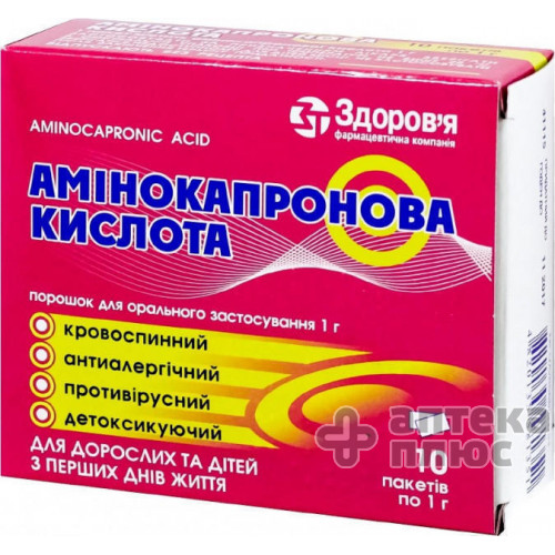 Аминокапроновая Кислота порошок 1 г пакет спарен. №10