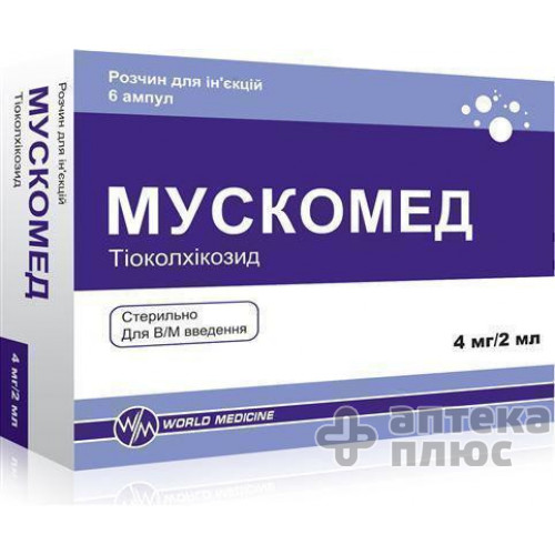 Мускомед раствор для инъекций 4 мг/2 мл ампулы 2 мл №6