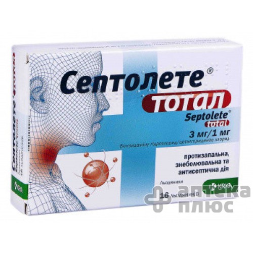 Септолете Тотал леденцы блистер №16 Септолете Тотал леденцы блистер №16