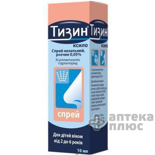 Тизин ксило спрей назал. 0 №05% флакон 10 мл